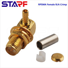 STA Waterproof IP67 RPSMA Female right angle Crimp Cable Connector for RG174 178 316 Cable